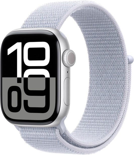 Apple Watch Series 10 42mm Aluminum Case Blue Cloud Sport Loop Silver MWWD3LW/A