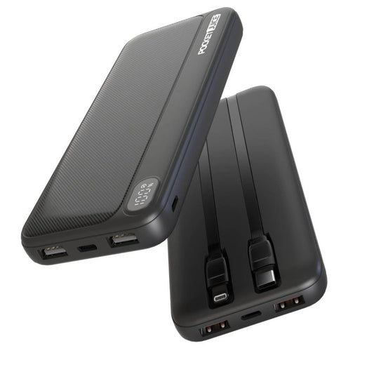 Pocket Juice Endurance 10K Portable 10000 mah Power Bank and Charger with USB-C and Lightning Cables 9009-2