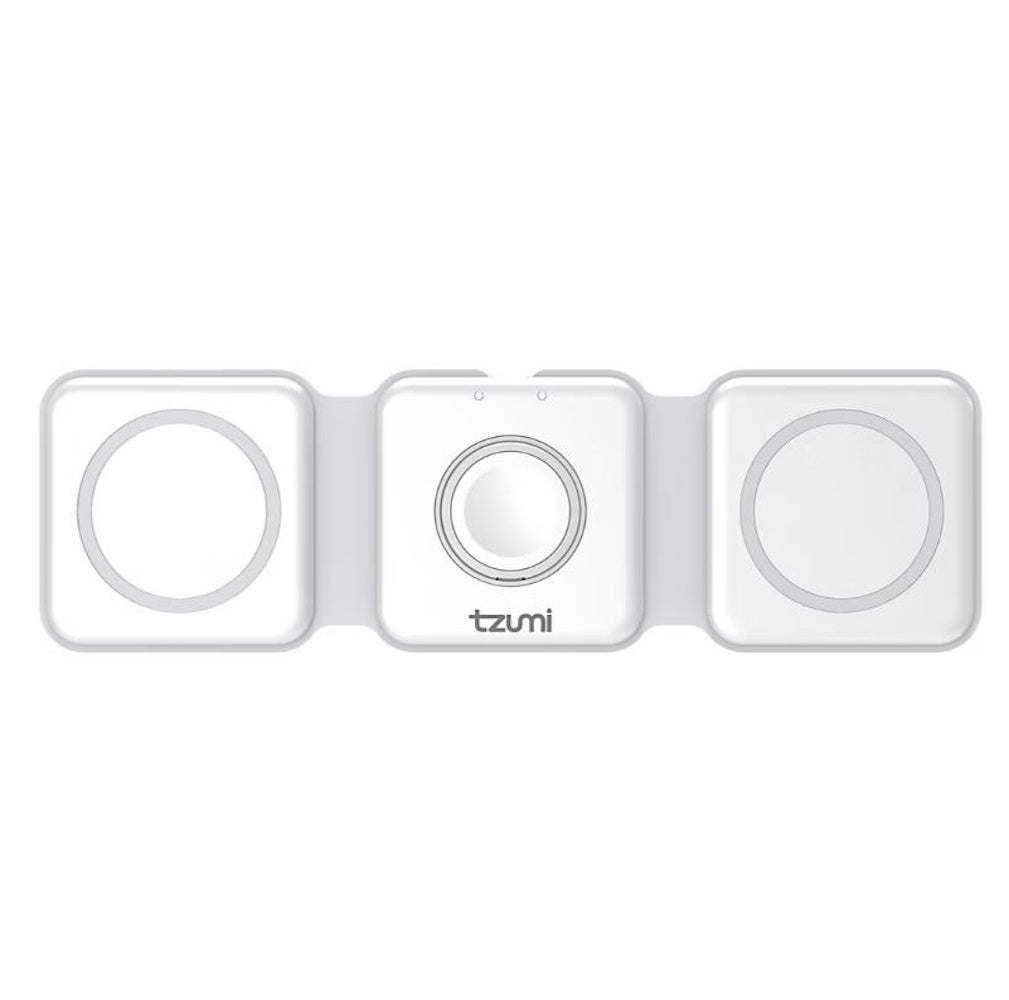 Tzumi 3-in-1 Wireless Charge Station, Universal Device Docking Hub, for Phone, earphones, watch - Fast charging capability
