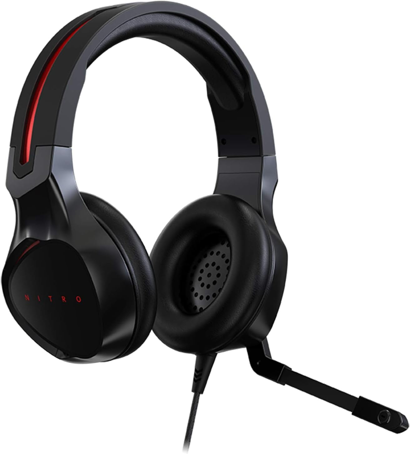 Acer Nitro Gaming Headset with Flexible Omnidirectional Mic, Adjustable Headband, Black NHW820