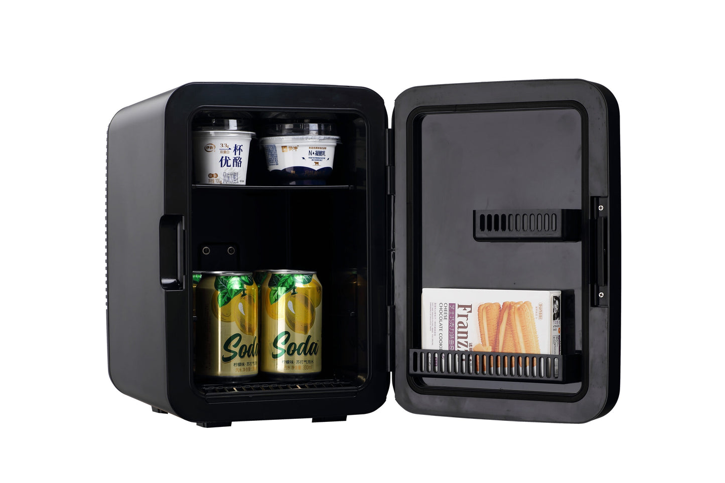Frigidaire 18 in. 6-Can 4-Liter Mini Beverage Cooler in Black EFMIS186-B-BLACK, Includes 110V home power cord & 12V DC car adapter