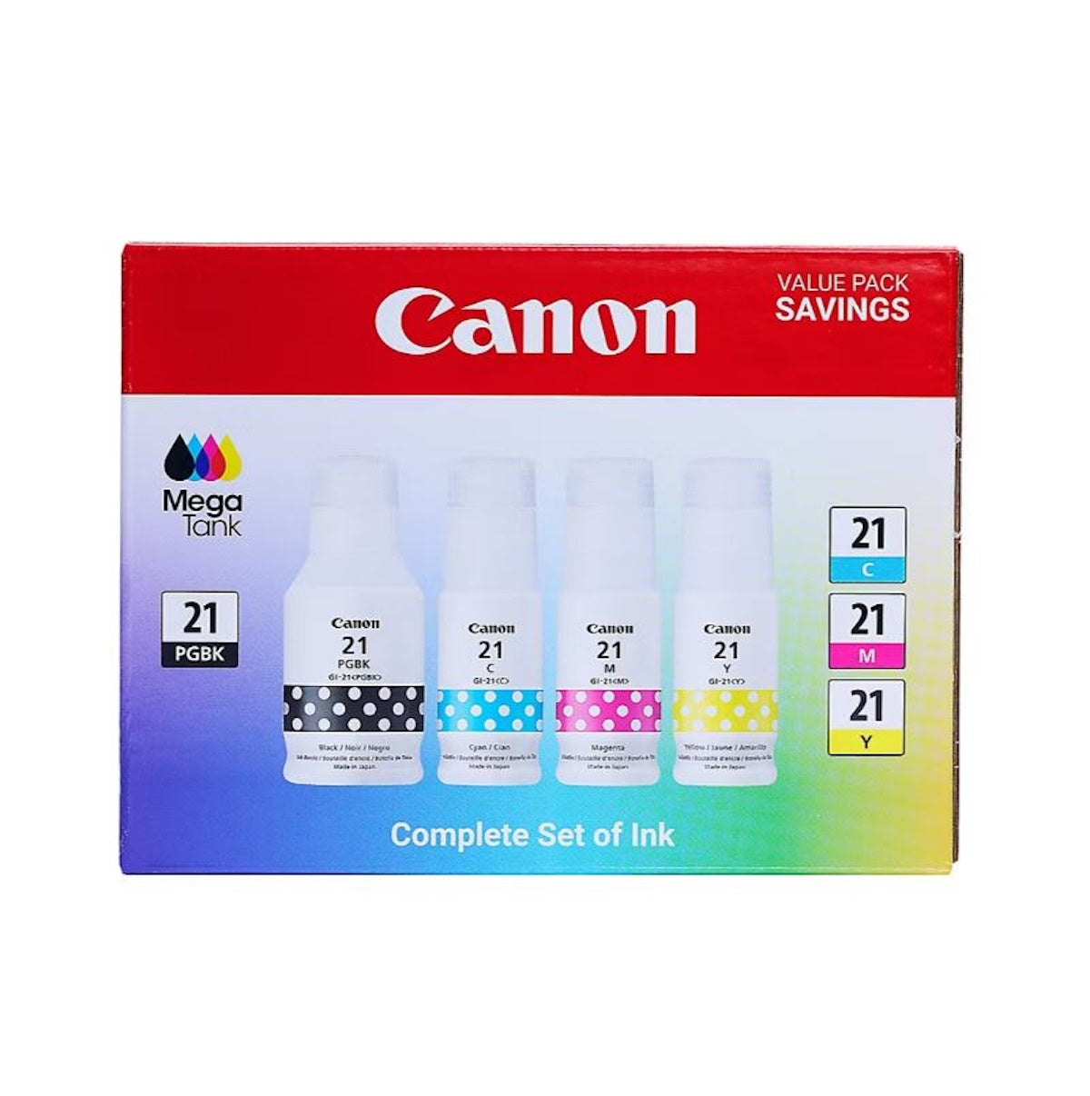 Canon GI-21 Four Color Ink Bottles 4526C005AA