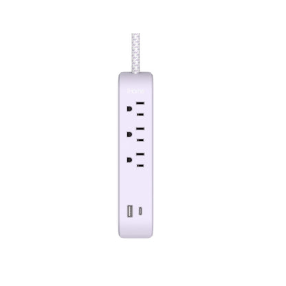 iHome Power Strip with USB and Cord Purple 2IHAC2268H0L2
