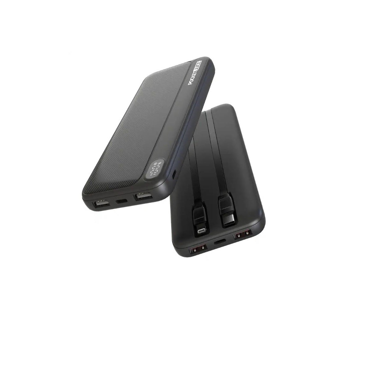 Pocket Juice - Endurance 10K Portable 10000 mah Power Bank and Charger with USB-C and Lightning Cables