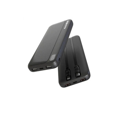Pocket Juice - Endurance 10K Portable 10000 mah Power Bank and Charger with USB-C and Lightning Cables
