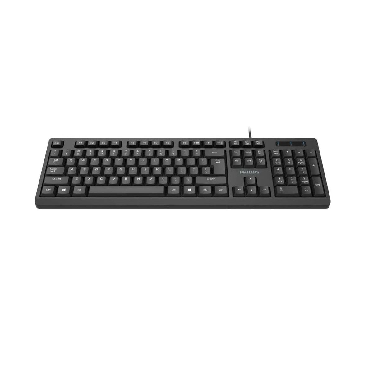 Philips USB Keyboard for Home or Office - 104/105 Quiet-Click Keys, Ergonomic, Low-Profile SPK6234