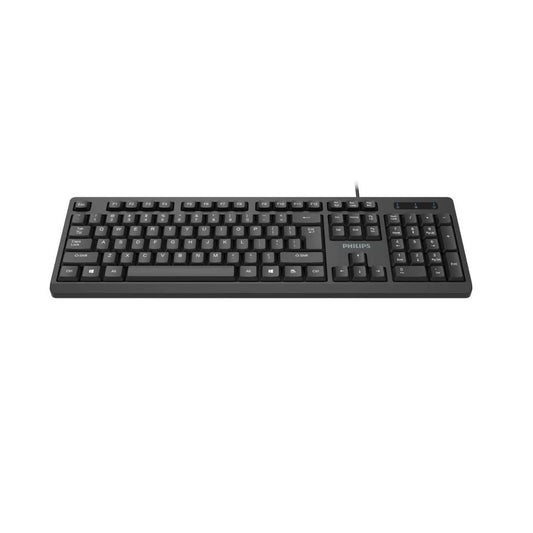 Philips USB Keyboard for Home or Office - 104/105 Quiet-Click Keys, Ergonomic, Low-Profile SPK6234