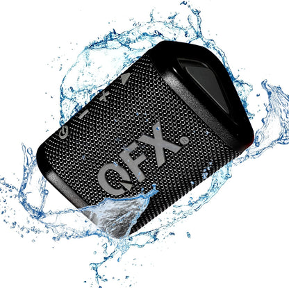QFX BT-ZX0 Mini Speakers - IPX7 Waterproof Portable Bluetooth Speaker Black