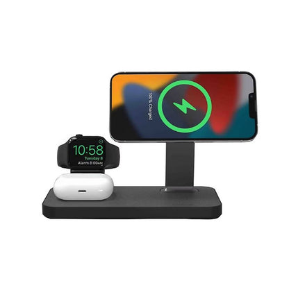 Mophie Snap+ 3-in-1 Charging Stand with Watch Adapters SNP-3N1-BYO Black