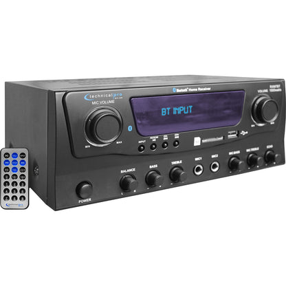 Technical Pro RXM7BT 1000W Home Receiver Bluetooth Amplifier Amp w/USB/SD/FM
