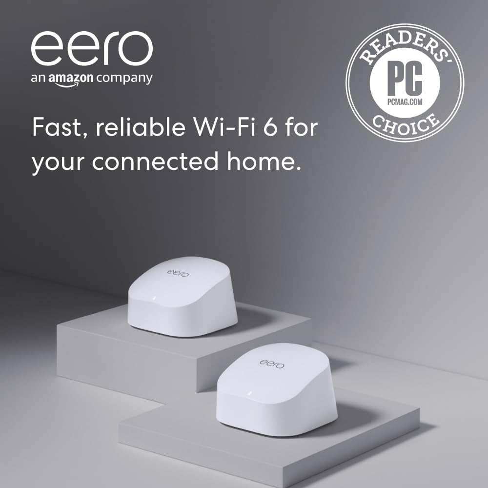 eero - 6 Dual-band Mesh Wi-Fi 6 System (2-pack) - White M110211
