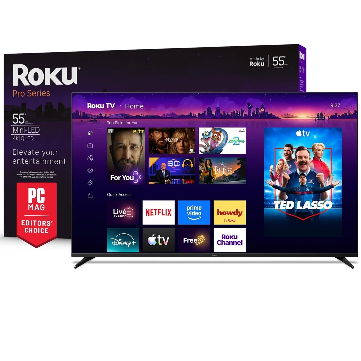 Roku - 55" Class Pro Series 4K QLED Mini-LED Smart RokuTV 55R8C5