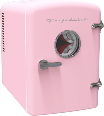 Frigidaire 9 Can or 6L Beverage Portable Mini Refrigerator EFMIS2175-PINK, Includes 110V home power cord & 12V DC car adapter