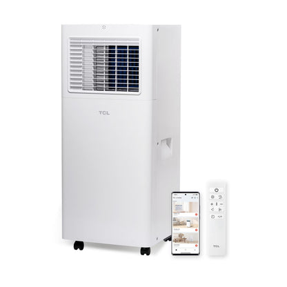 TCL - 250 Sq. Ft. 6,000 BTU Smart Portable Air Conditioner 3-in-1 with AC, Fan & Dehumidifier - White T06PC5S