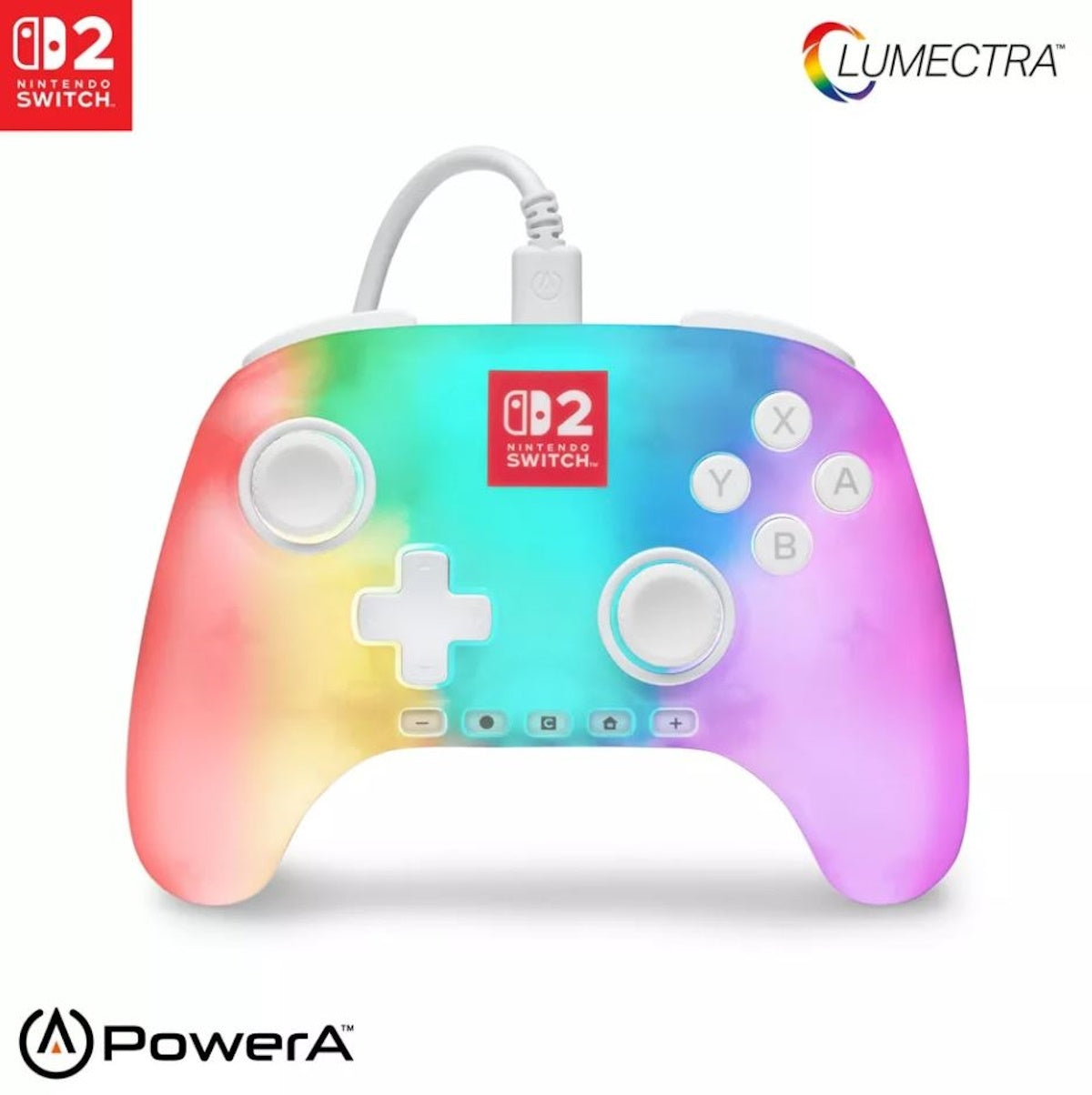 PowerA - Advantage Wired Controller for Nintendo Switch 2 with Lumectra - White