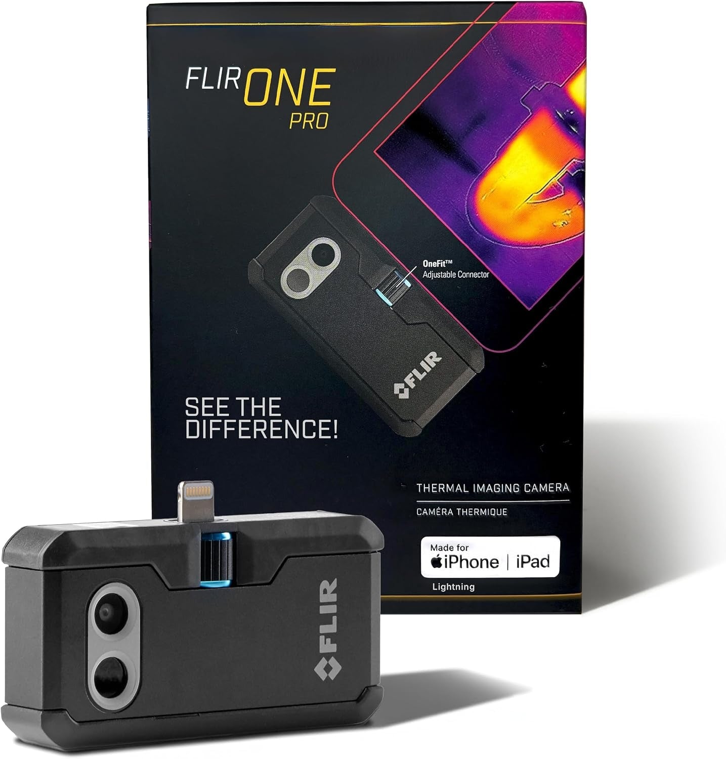 Flir One Pro - Thermal Imaging Camera for iOS Smartphones (iPhone 14 and Older w/Lightning Port), 480x360 Super Resolution