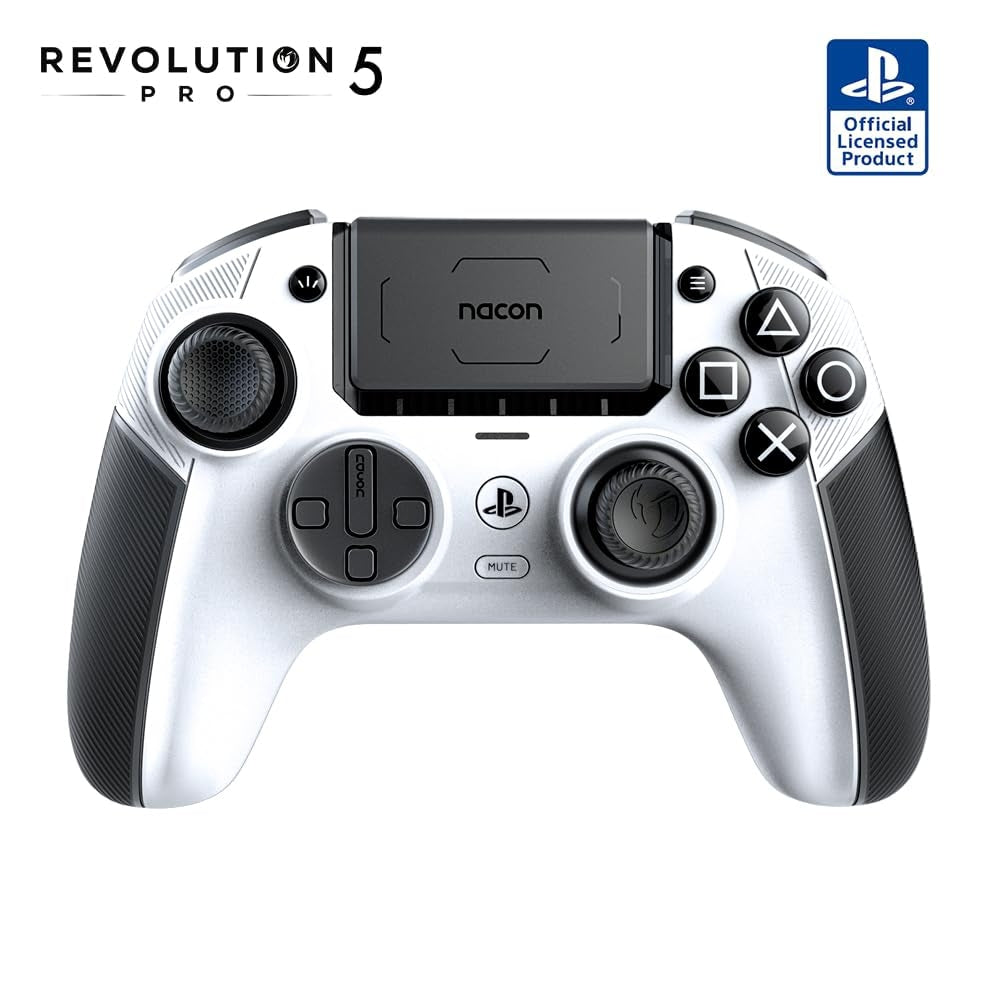NACON Revolution 5 Pro Officially Licensed PlayStation Wireless Gaming Controller for PS5 / PS4 / PC Black/White 50-1727-01