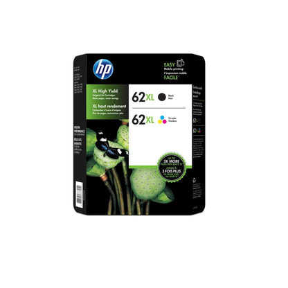 HP 62XL High Yield Ink Cartridge, Black & Tri-Color F6U02BN