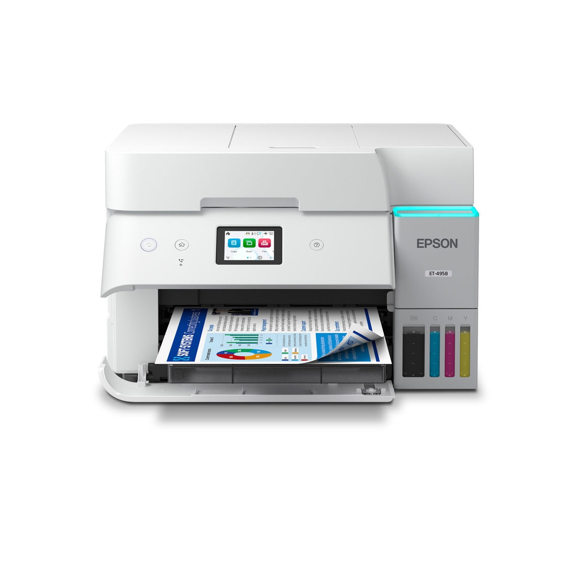 Epson EcoTank ET-4958 Wireless All-in-One Color Supertank Printer White C11CL40203