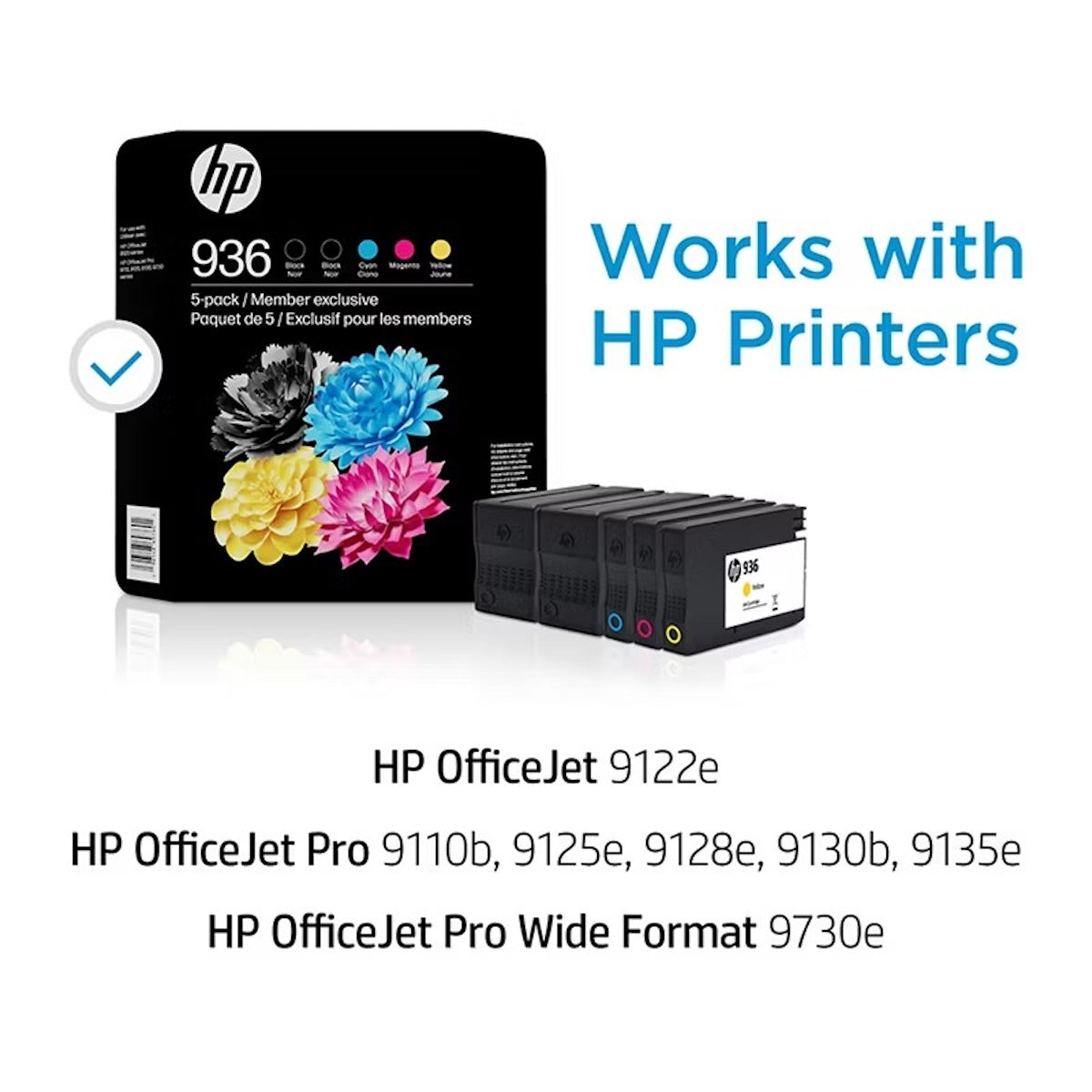 HP 936 Club 5 Pack, Black(2)/Yellow/Magenta/Cyan, 6C3Z7BN