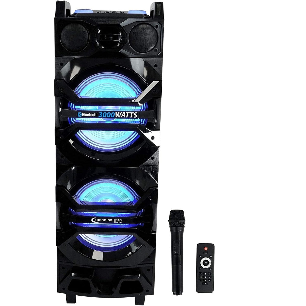Technical Pro Dual 10" 3000w Rechargeable Karaoke Machine System w/Bluetooth BS10BAT