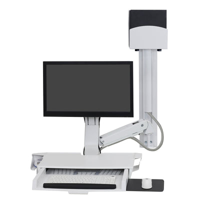 Ergotron StyleView Combo System with Worksurface, Small CPU Holder White 45-272-216