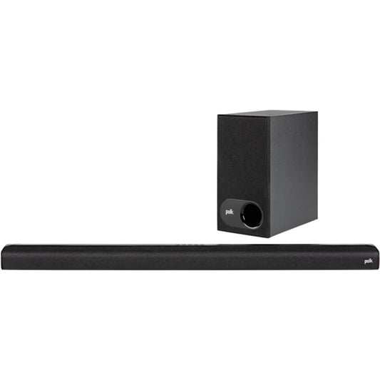 Polk Audio - Signa S2 2.1 Ch Ultra-Slim Soundbar with Wireless Subwoofer and Dolby Digital - Black