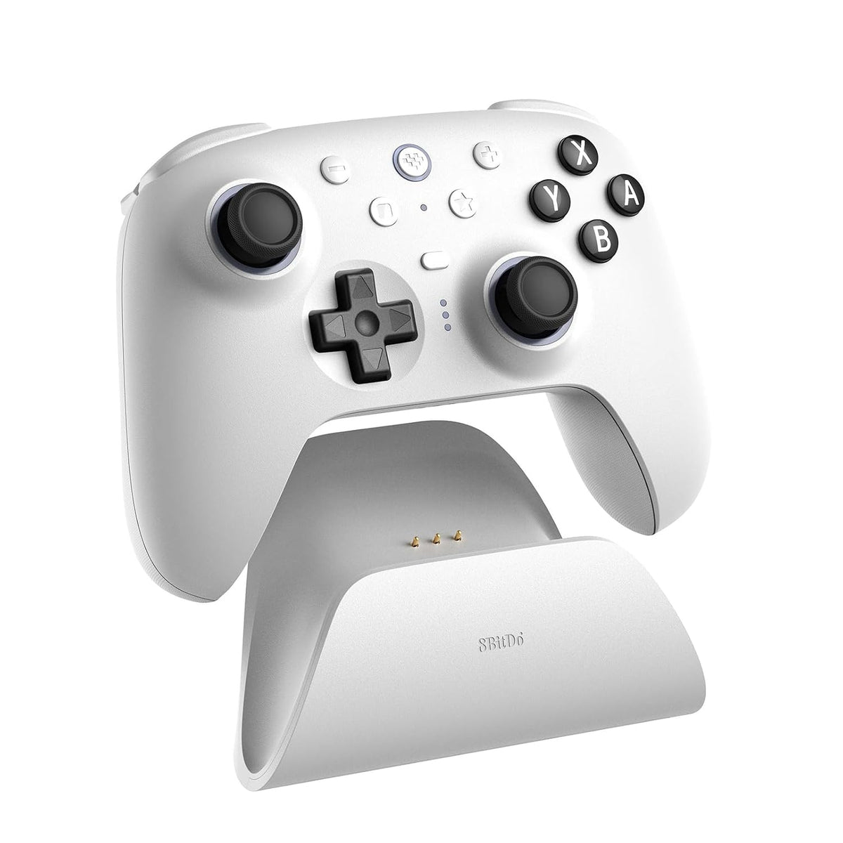 8BitDo Ultimate 2 Bluetooth Controller, Hall Effect Triggers with Charging Dock - White