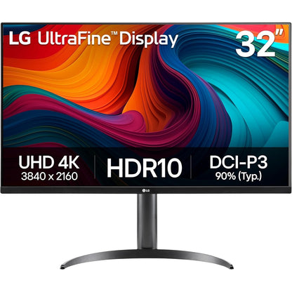 LG 32" 4K UHD Monitor, HDR10, HDMI/DP, Adjustable Stand - Black 32UR550K-B