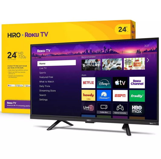Hiro Roku TV 24" 720p HD Smart LED with Roku & Dolby Audio for Streaming H24C2D4