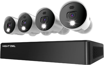 Night Owl 4-CH Video Home Security Camera System Wired 4K UHD Indoor/Outdoor Bluetooth CL-BT8D-4-14LSA