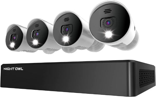 Night Owl 4-CH Video Home Security Camera System Wired 4K UHD Indoor/Outdoor Bluetooth CL-BT8D-4-14LSA