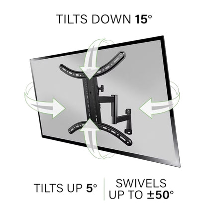 Sanus Decora Full-Motion TV Wall Mount for 26"-65" TVs, Perfect for mounting your TV in the corner, Safety-tested, UL-listed - DMF219-B1