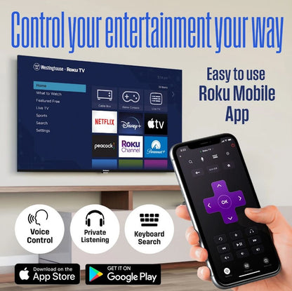 Westinghouse 43″ 60Hz 1080p Edgeless Bezel Full HD HDR10, HLG Roku TV WR43EX2100