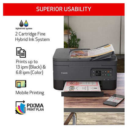 Canon PIXMA TR7022A Wireless Office All-In-One Inkjet Printer Black