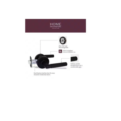 Woodcliff Matte Black Hall/Closet Passage Door Handle LH2X93SYXP