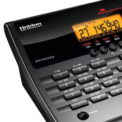 Uniden - BC365CRS 500 Channel Clock/FM Radio Scanner with Weather Alert - Black