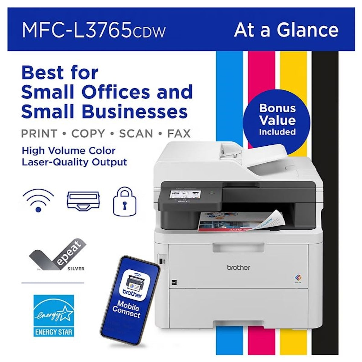 Brother Wireless Digital Color All-in-One Laser Printer MFC-L3765CDW