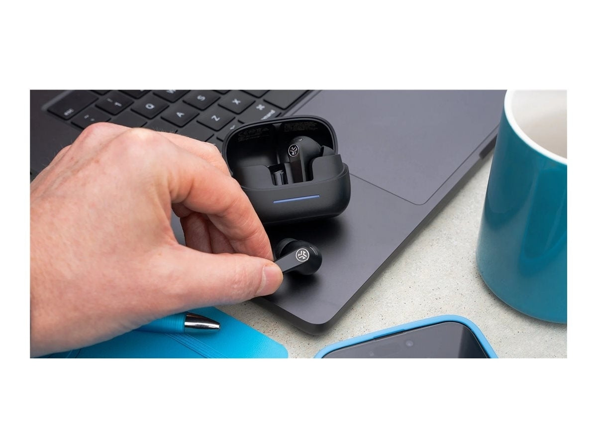 JLab JBuds Pods Active Noise Cancelling True Wireless Earbuds, ANC, Multipoint, IP55, 56+ hours playback - EBJBPODSRBLK124