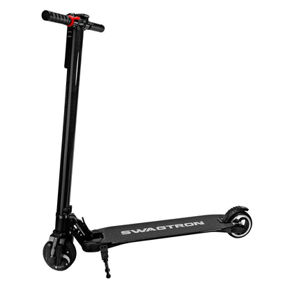 Swagtron Swagger SG-2 Foldable Electric Scooter with Cruise Control, Black SWGR2-2, Up to of 200 lbs., Fat Tires - High-volume 4-inch tires mounted to 20-inch rims, 200W Motor