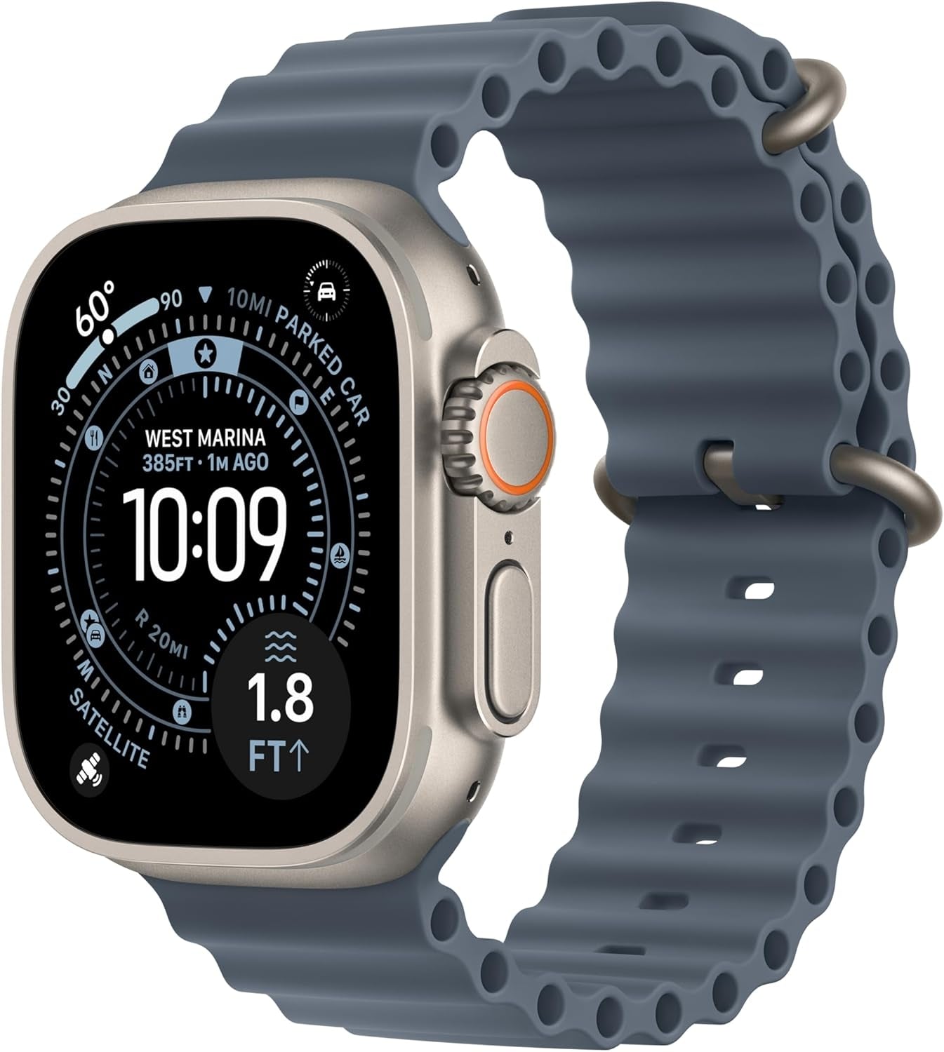 Apple Watch Ultra 3 (GPS+Cellular) 49mm Titanium Case with Anchor Blue Ocean Band - Natural - (2025)