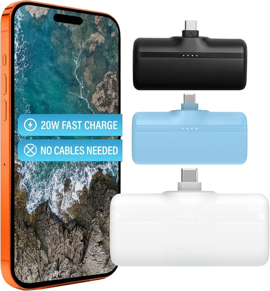 Nimble Bump 5000 mAh USB-C Power Bank w/ Foldable USB-C Connector Blue NB-BPC-5K1C-13616