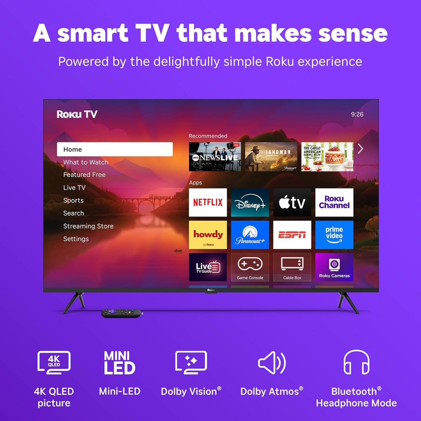 Roku 55" Class Plus Series 4K QLED Mini-LED Smart RokuTV 55R6C7