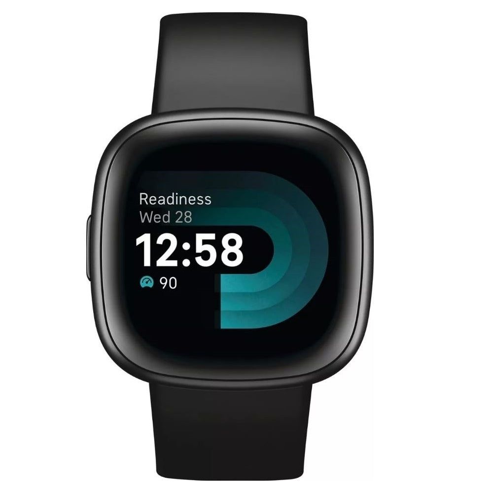 Fitbit Versa 4 Fitness Smartwatch Bundle Black/Graphite FB523BKBKL