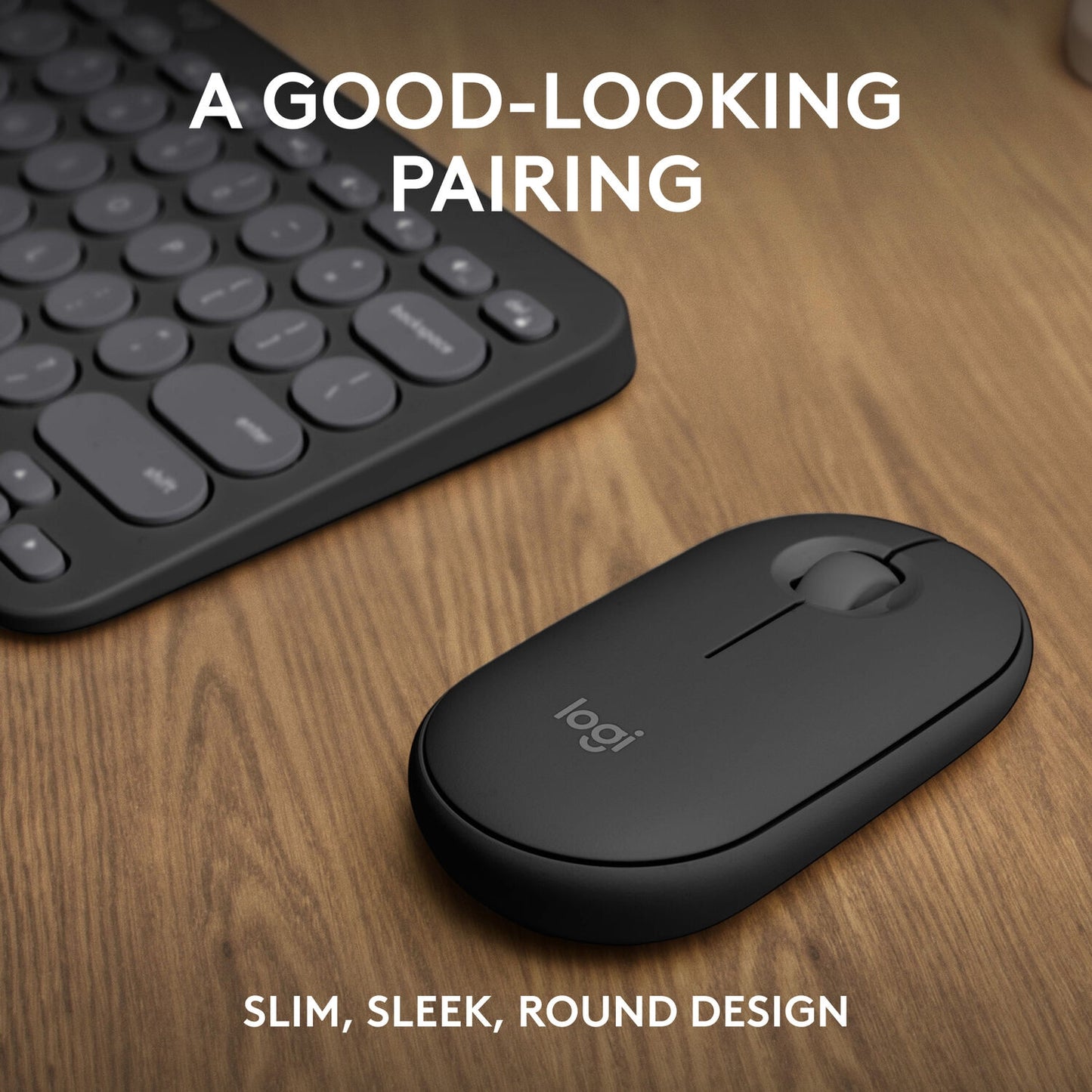 Logitech - Pebble 2 Combo Compact Wireless Scissor Keyboard and Mouse Bundle Graphite 920-012061