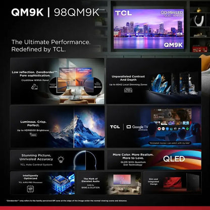 TCL - 98" Class QM9K Series 4K UHD HDR QD-Mini LED Smart TV with Google TV 98QM9K