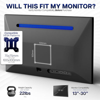 VIVO Dual Monitor Desk Mount, Holds 2 Computer Screens up to 30 inches and 22lbs Each Black, STAND-V002