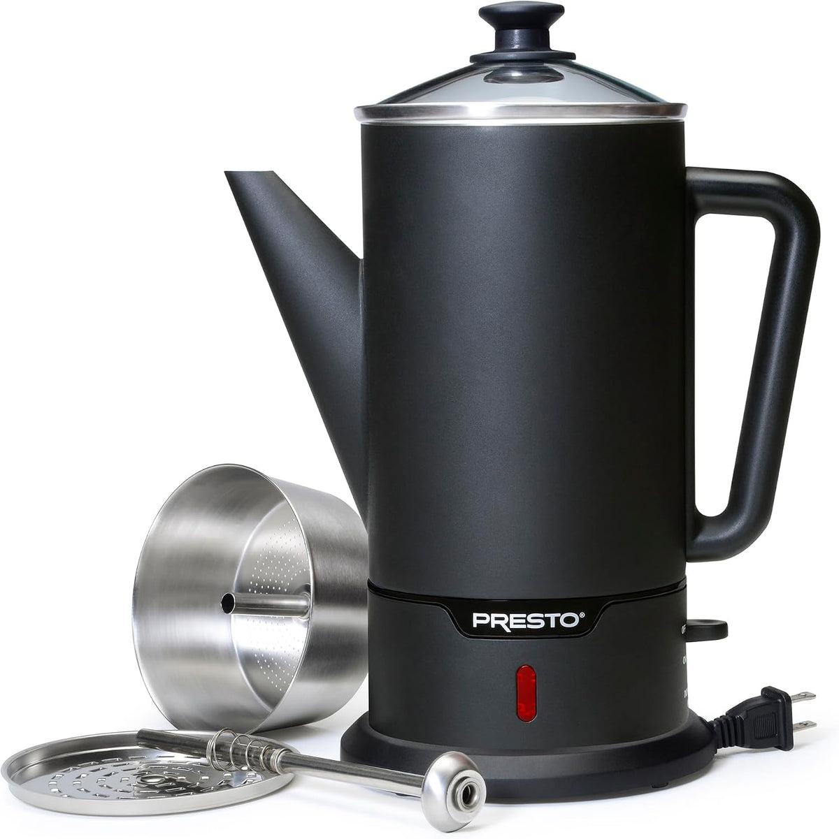 Presto 02815 Black Stainless Steel 12-Cup Cordless Coffee Percolator