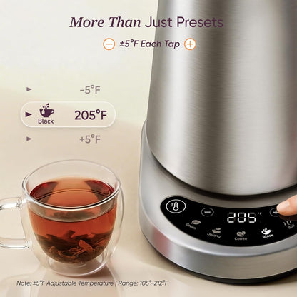 Cosori Stainless Steel Electric Kettle with Temperature Control, 1.7L CEK-S153-VUS