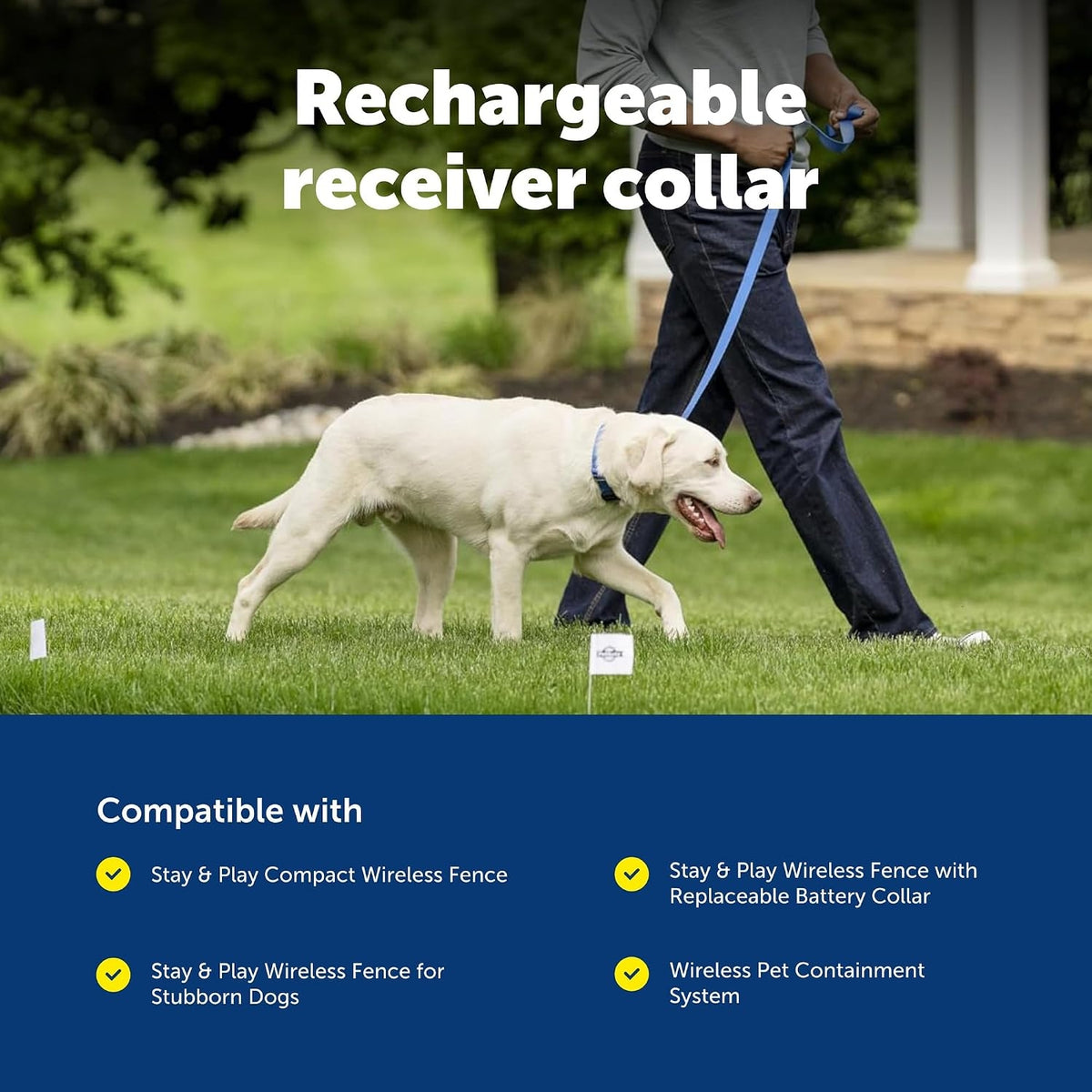 PetSafe Stay and Play Adjustable Wireless Fence Rechargeable Receiver Collar - Black